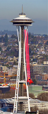 Angry Birds Space Game Launch Space Needle Seattle